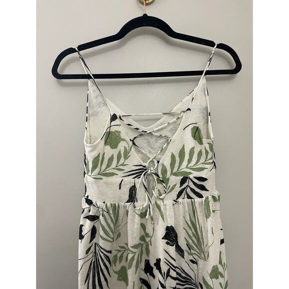 For Days Linen Blend Beach Travel Resortwear Tie Back‎ Dress Small - Picture 5 of 7